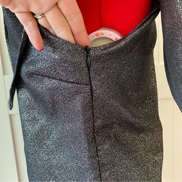 ZARA Metallic One Shoulder Top, Silver, Lined, Women's (US S) - Picture 7 of 16